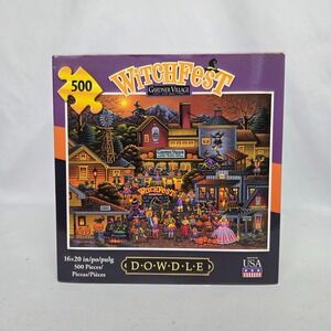 New Sealed Dowdle Witchfest Gardner Village Puzzle 500pcs Halloween